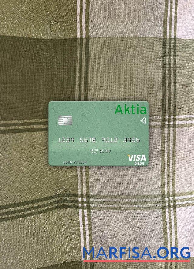 Blank Finland Aktia Savings Bank visa debit card photolook front real example